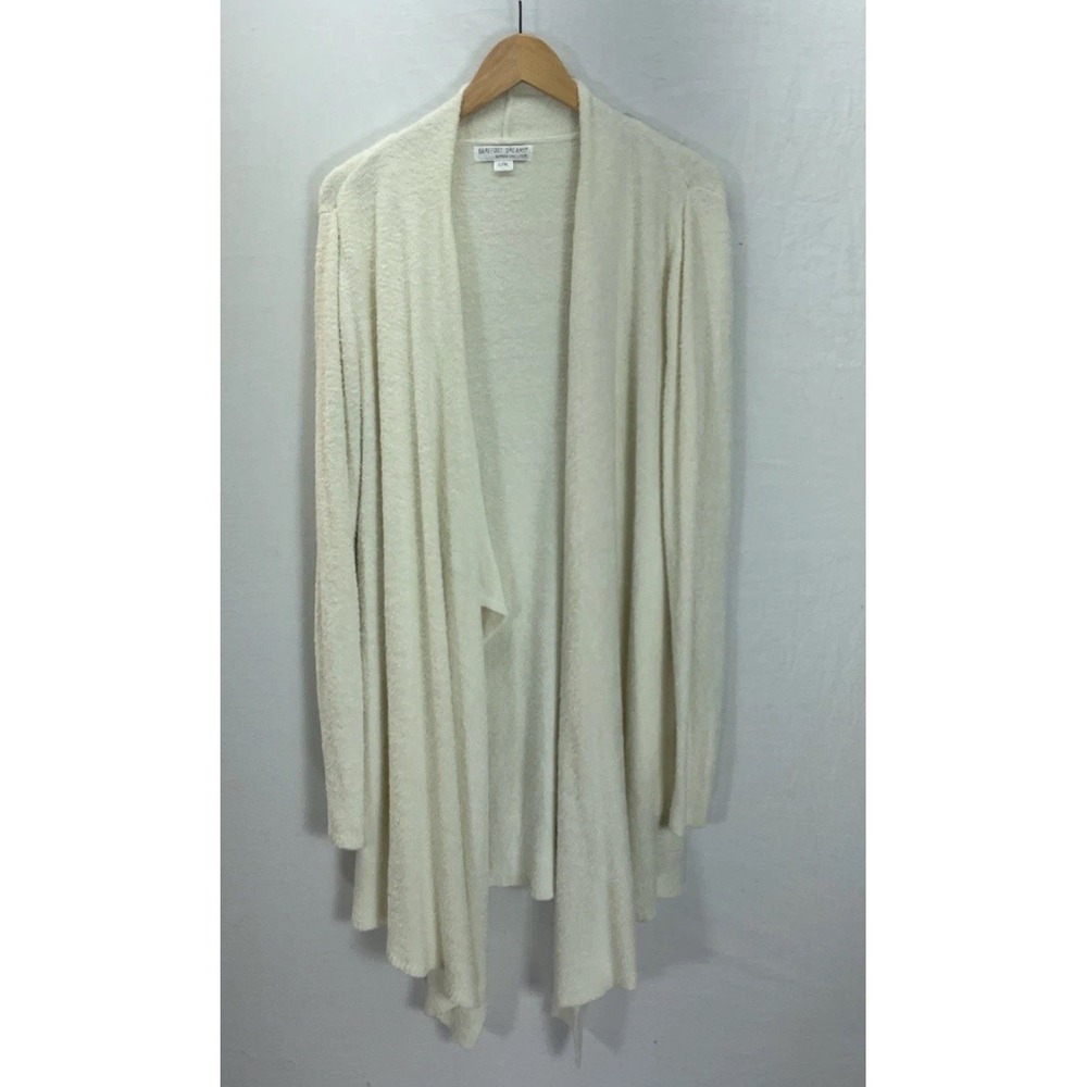 Barefoot Dreams bamboo Lite Long Cardigan L XL Cream Open Front